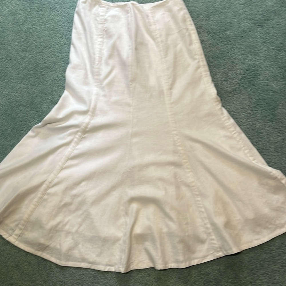 Christopher & Banks Elegant White Maxi Skirt